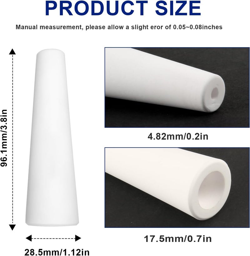 Batator Large Sand Blaster Nozzles Tips Ceramic (3/16" ID), Sandblast Gun Nozzle, Sandblasting Cabinet Parts, Rust Removal Abrasive Sandblast Machine Nozzle Replacement-1Pack - Image 2